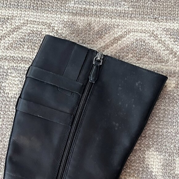 ECCO tall leather boots black 38 women buckle - Picture 5 of 11